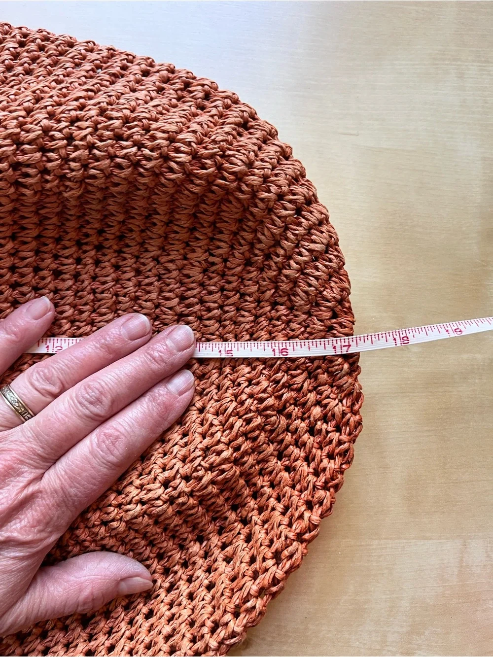 J. Crew Rust Crochet Knit Shoulder Tote